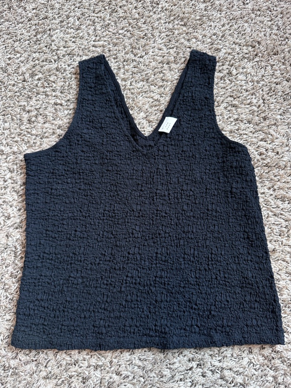 a new day Black Textured V-Neck Tank